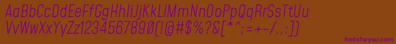 Czcionka MohaveLightitalic – fioletowe czcionki na brązowym tle