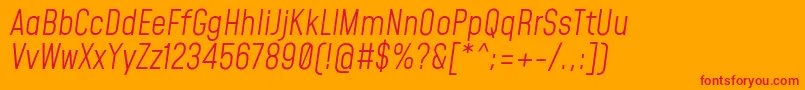 MohaveLightitalic-Schriftart – Rote Schriften auf orangefarbenem Hintergrund