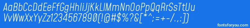 MohaveLightitalic-Schriftart – Weiße Schriften auf blauem Hintergrund