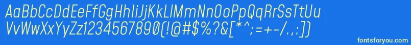 MohaveLightitalic Font – Yellow Fonts on Blue Background