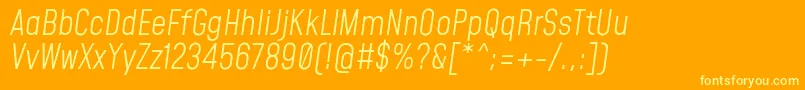 Шрифт MohaveLightitalic – жёлтые шрифты на оранжевом фоне