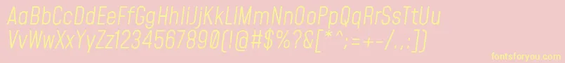 MohaveLightitalic Font – Yellow Fonts on Pink Background