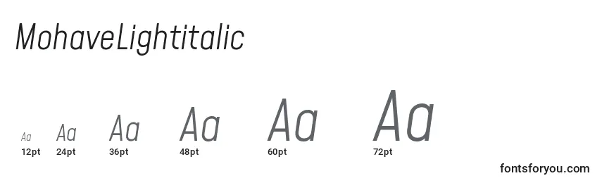 MohaveLightitalic (43360) Font Sizes