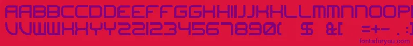フォントUndefeated – 赤い背景に紫のフォント