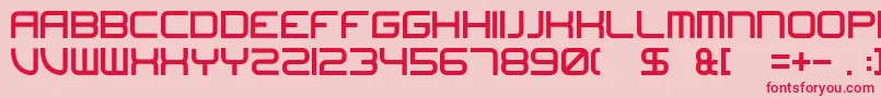 フォントUndefeated – ピンクの背景に赤い文字