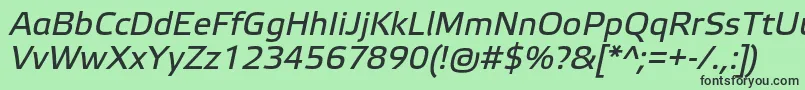 Шрифт ElektraTextProItalic – чёрные шрифты на зелёном фоне