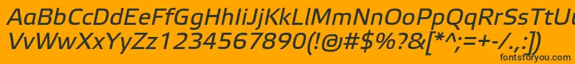 Czcionka ElektraTextProItalic – czarne czcionki na pomarańczowym tle