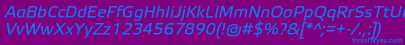 フォントElektraTextProItalic – 紫色の背景に青い文字