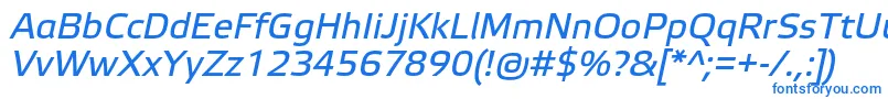 Czcionka ElektraTextProItalic – niebieskie czcionki na białym tle