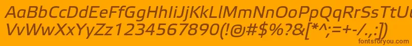 Шрифт ElektraTextProItalic – коричневые шрифты на оранжевом фоне