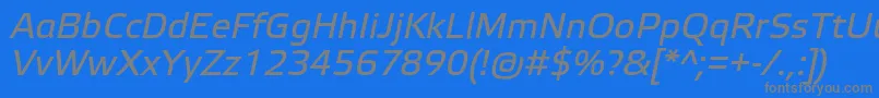 フォントElektraTextProItalic – 青い背景に灰色の文字