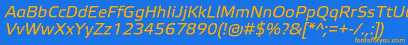 Шрифт ElektraTextProItalic – оранжевые шрифты на синем фоне