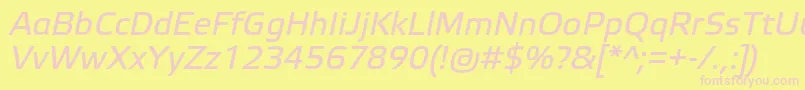 ElektraTextProItalic-fontti – vaaleanpunaiset fontit keltaisella taustalla