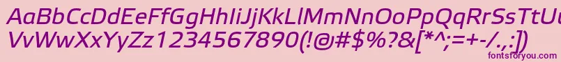 ElektraTextProItalic Font – Purple Fonts on Pink Background