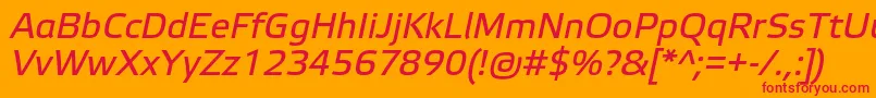 Czcionka ElektraTextProItalic – czerwone czcionki na pomarańczowym tle