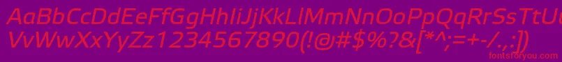 ElektraTextProItalic Font – Red Fonts on Purple Background