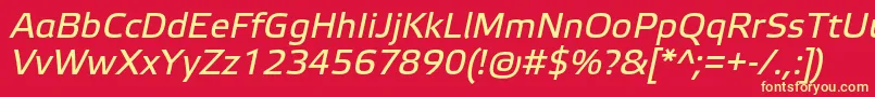 Czcionka ElektraTextProItalic – żółte czcionki na czerwonym tle