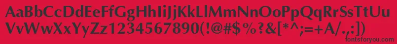 AgopuscBold Font – Black Fonts on Red Background