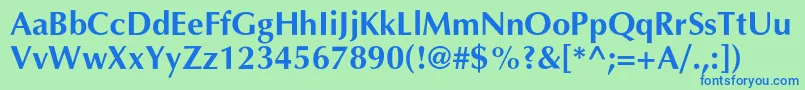 AgopuscBold Font – Blue Fonts on Green Background
