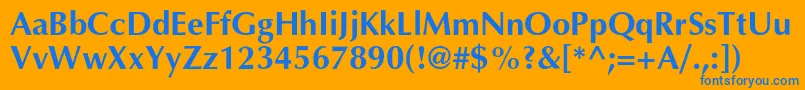 フォントAgopuscBold – オレンジの背景に青い文字