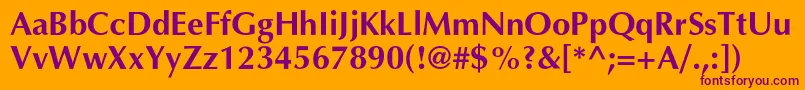 AgopuscBold Font – Purple Fonts on Orange Background