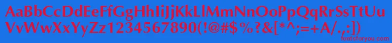 AgopuscBold Font – Red Fonts on Blue Background