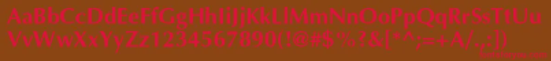 フォントAgopuscBold – 赤い文字が茶色の背景にあります。