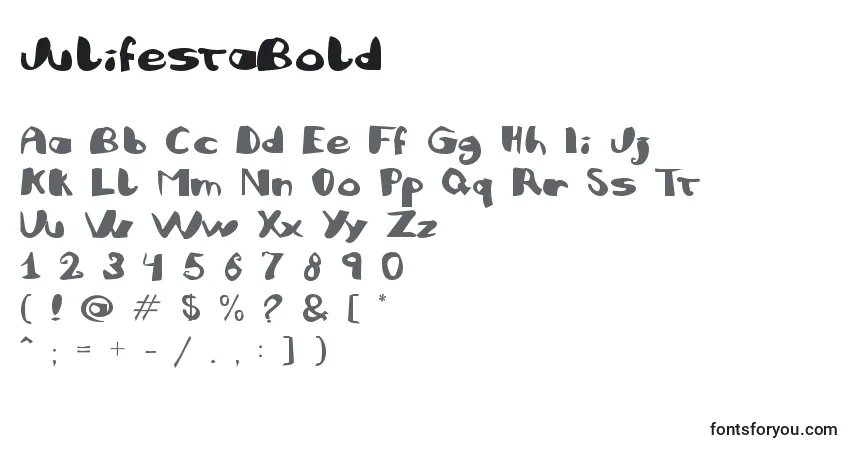 JulifestaBold-fontti – aakkoset, numerot, erikoismerkit