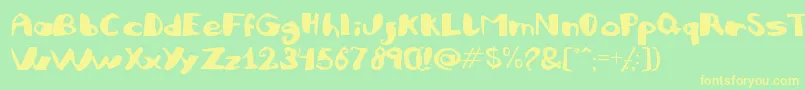 JulifestaBold Font – Yellow Fonts on Green Background