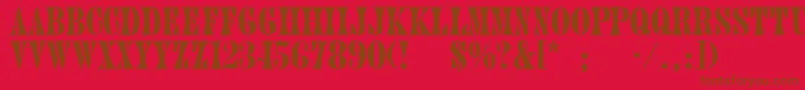 PluontoThin Font – Brown Fonts on Red Background