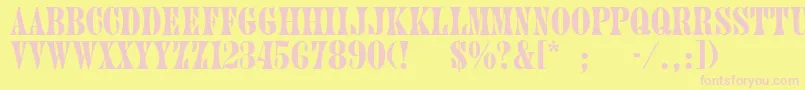 PluontoThin Font – Pink Fonts on Yellow Background