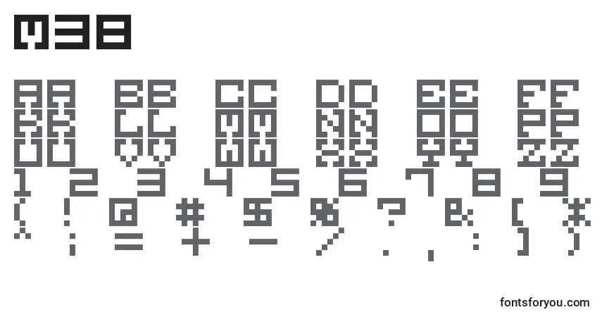 A fonte M38 – alfabeto, números, caracteres especiais