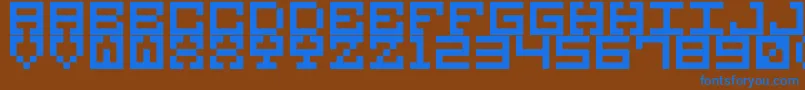 M38 Font – Blue Fonts on Brown Background
