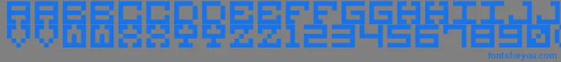 Fonte M38 – fontes azuis em um fundo cinza