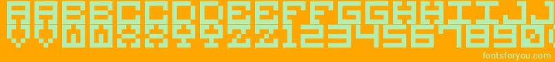 M38 Font – Green Fonts on Orange Background