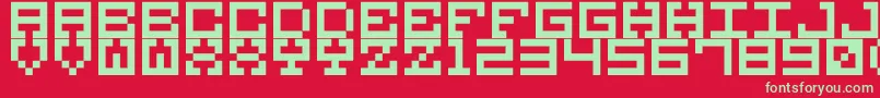 M38 Font – Green Fonts on Red Background