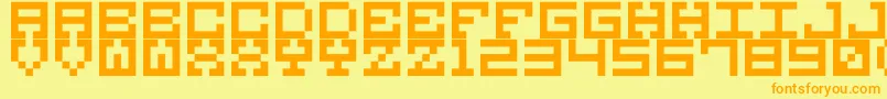 fuente M38 – Fuentes Naranjas Sobre Fondo Amarillo