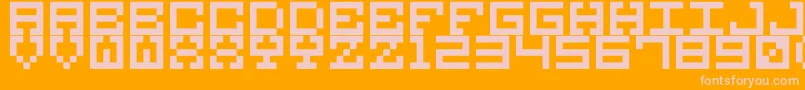 M38 Font – Pink Fonts on Orange Background
