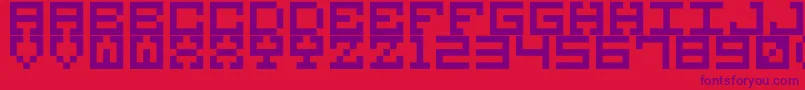 M38 Font – Purple Fonts on Red Background