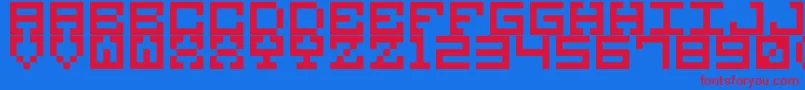 フォントM38 – 赤い文字の青い背景