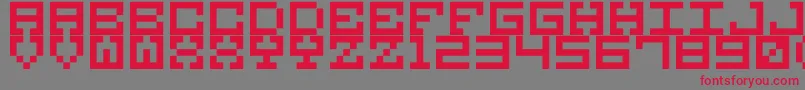 フォントM38 – 赤い文字の灰色の背景