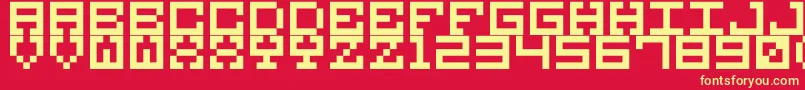 M38 Font – Yellow Fonts on Red Background