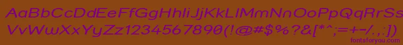 StreetCompressedItalic-fontti – violetit fontit ruskealla taustalla