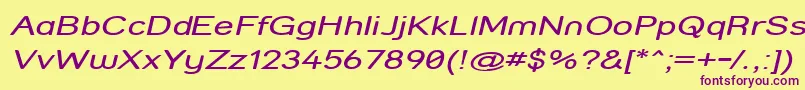 StreetCompressedItalic-fontti – violetit fontit keltaisella taustalla