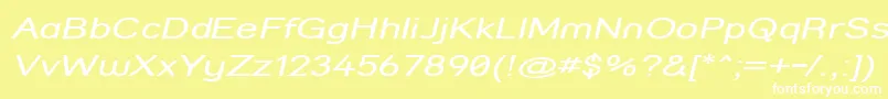 フォントStreetCompressedItalic – 黄色い背景に白い文字