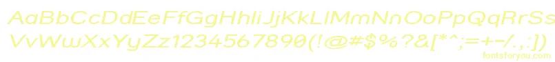 StreetCompressedItalic-Schriftart – Gelbe Schriften auf weißem Hintergrund