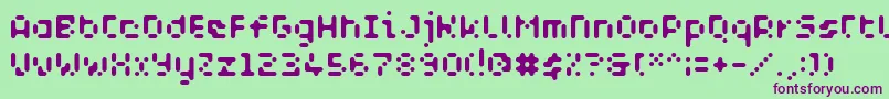 WcAquabluesBtaRegular Font – Purple Fonts on Green Background