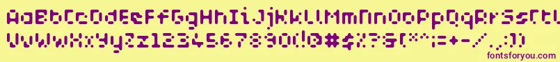 WcAquabluesBtaRegular Font – Purple Fonts on Yellow Background