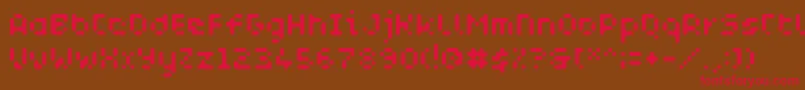 WcAquabluesBtaRegular Font – Red Fonts on Brown Background