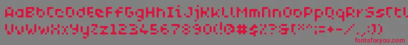 WcAquabluesBtaRegular Font – Red Fonts on Gray Background